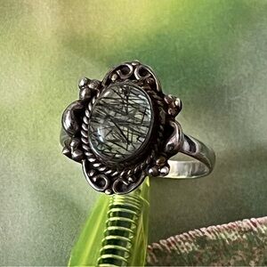 Web Quartz Sterling 8 ring 925 Victorian Setting Vintage India
